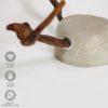 Beton-Skulptur "Rehbock" 8 Beton-Kopf Rehbock mit geöltem Holz-Geweih