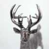 Deko-Objekt kleiner Hirsch aus Poly silber schwarz