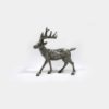 Deko-Objekt kleiner Hirsch aus Poly silber schwarz