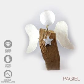 Handarbeit Engel Papier-Flügel Gipskopf weißer Stern