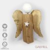 Handarbeit Engel selbstgeschöpte Papier-Flügel gold Gipskopf