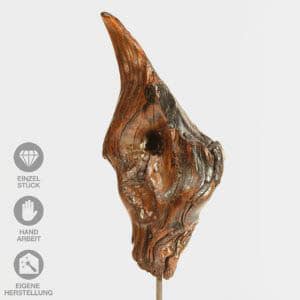 Über uns 14 Geölte, lackierte Holz-Skulptur "Feuer und Flamme"