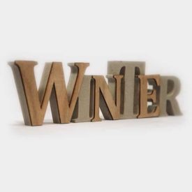 Deko-Objekt Winter Holz Beton-Optik