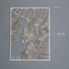 Stadtplan aus Holz New York City Map als Wand-Deko in der Größe Min der Größe 40 x 56 cm
