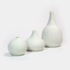 Dreier Set weiße Vasen aus Keramik im Scandi-Style