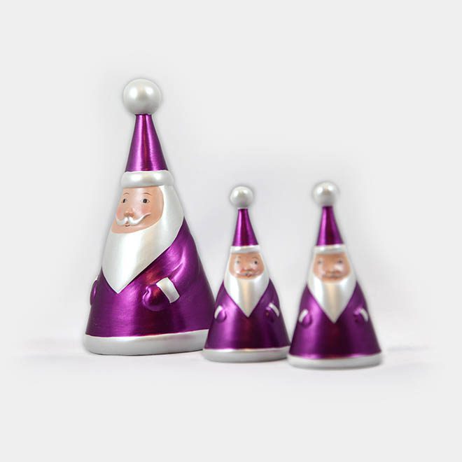 Weihnachtsmänner-Set "lila" (3er-Set) 3 Weihnachtsmänner-Set in lila 3 Stück