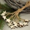 Weihnachtbaum-Anhänger weiße Sterne-Set aus Holz