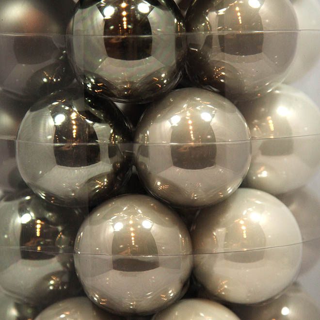 große, grau-silberne Glas-Weihnachtsbaum-Kugeln Mix