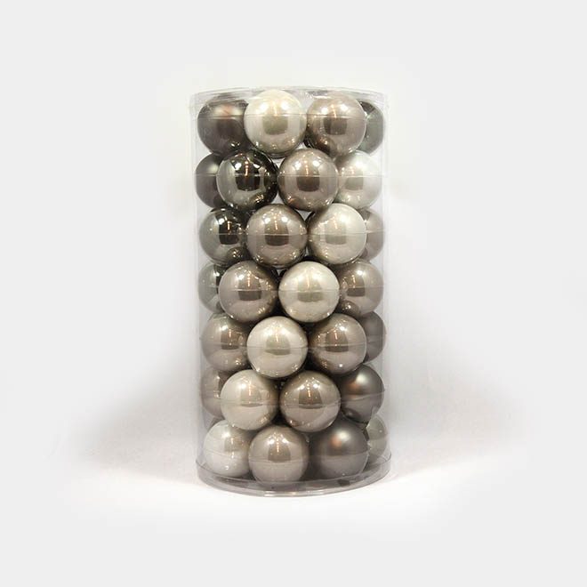 große, grau-silberne Glas-Weihnachtsbaum-Kugeln Mix