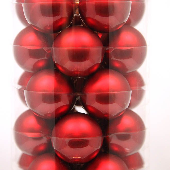 kleine, rote Glas-Weihnachtsbaum-Kugeln