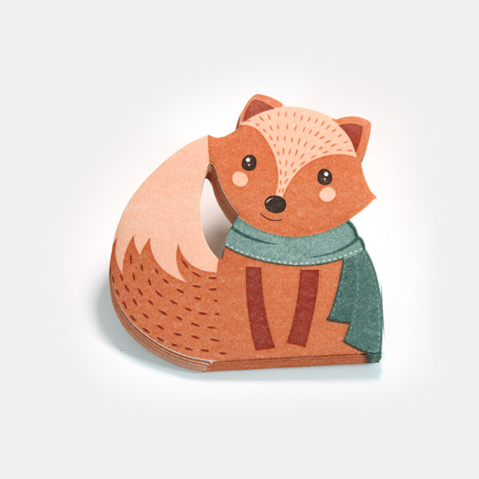 Motiv-Serviette "Fuchs" 3 Papier-Kontur-Servietten in Form eines Fuchses.
