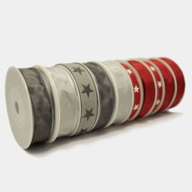 Edles Geschenkband mit Sternen und ohne Sterne aus Stoff