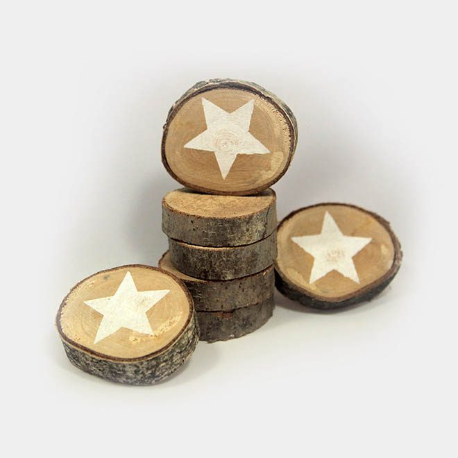 Astscheibe Stern handbemalt