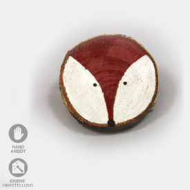 handbemalte Astscheibe mit Fuchs-Gesicht