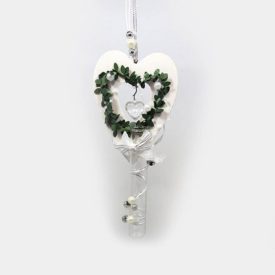 hängendes Hochzeits-Herz mit Glas