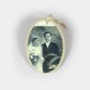 ovaler Hochzeits-Anhänger mit Brautpaar Nostalgie