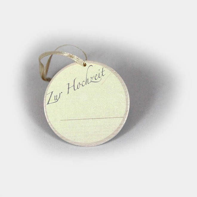 Rückseite runder Hochzeits-Anhänger Nostalgie