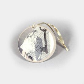 runder Hochzeits-Anhänger mit Brautpaar Nostalgie