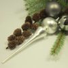 Deko-Set Grau-Mix Weihnachtsbaum-Spitze silber