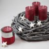 Deko-Set Adventskranz rote Kerzen, Dosen, Sterne
