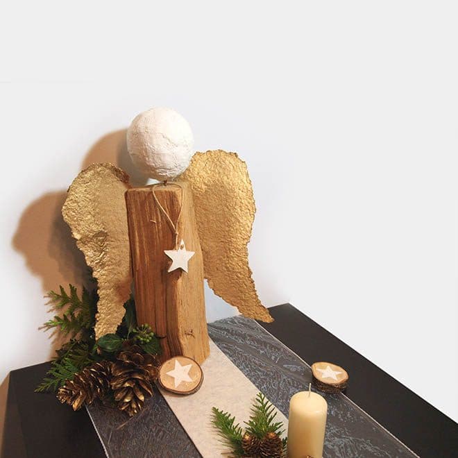 Tischdeko-Set Weihnachten "Engel-Skulptur" 4 Weihnachts-Festtafel mit Engels-Skulptur
