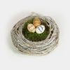 Reben-Kranz als Nest mit Moos und drei Ostereiern mit 