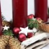 Weihnachtsgesteck weinrot länglich