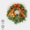 Adventskranz in orange mit Schleife, Stern, Kugeln
